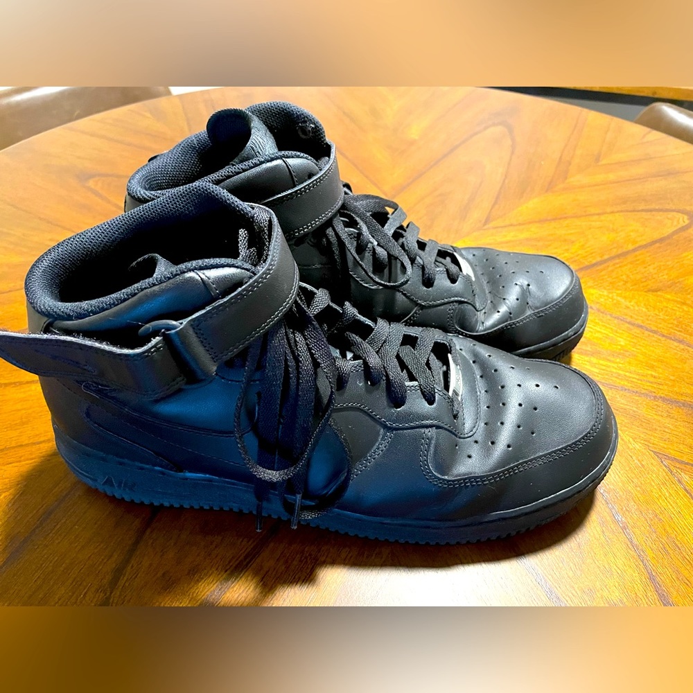 Nike Air Force 1 High Triple Black, Mens 13